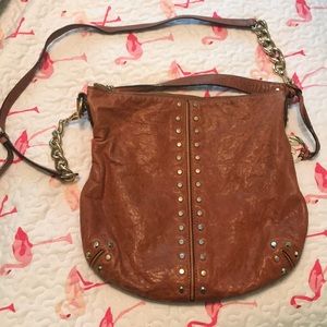 Michael Kors leather shoulder bag w/ gold details